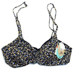 PRANA Womens Jess Reversible Bikini Swim Top Black Petals (MSRP $65)