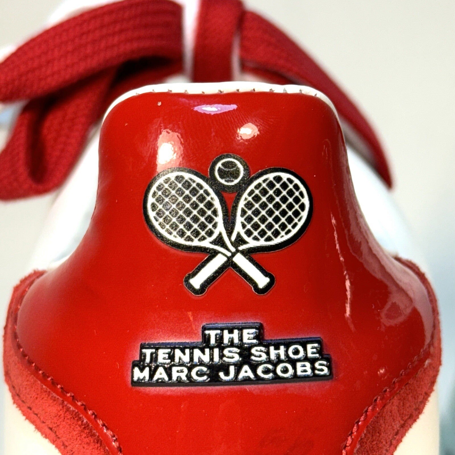 MARC JACOBS Womens The Tennis Shoe Leather Sneaker White Red (MSRP $275)