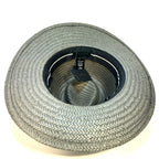 RAG & BONE Womens Packable Straw Net Band Fedora Hat Safari Grey (MSRP $225)