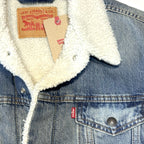 LEVIS Mens Recycled Sherpa Jacket Denim Jean Trucker Jacket Light Blue