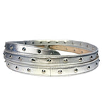 ALEXANDER MCQUEEN Womens Leather Long Studded Double Belt Silver (MSRP $1,190)