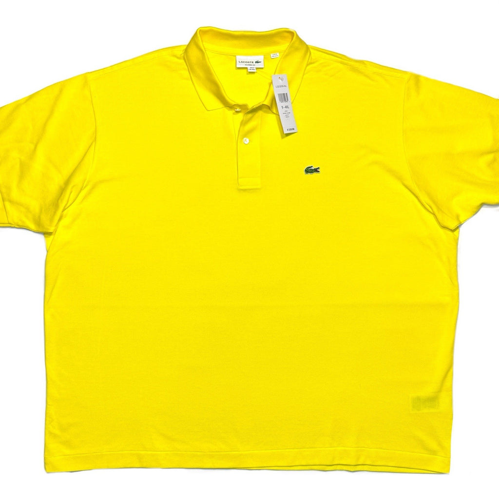 LACOSTE Mens Big Tall Logo Classic Pique Polo Shirt Yellow 4XL (MSRP $110)