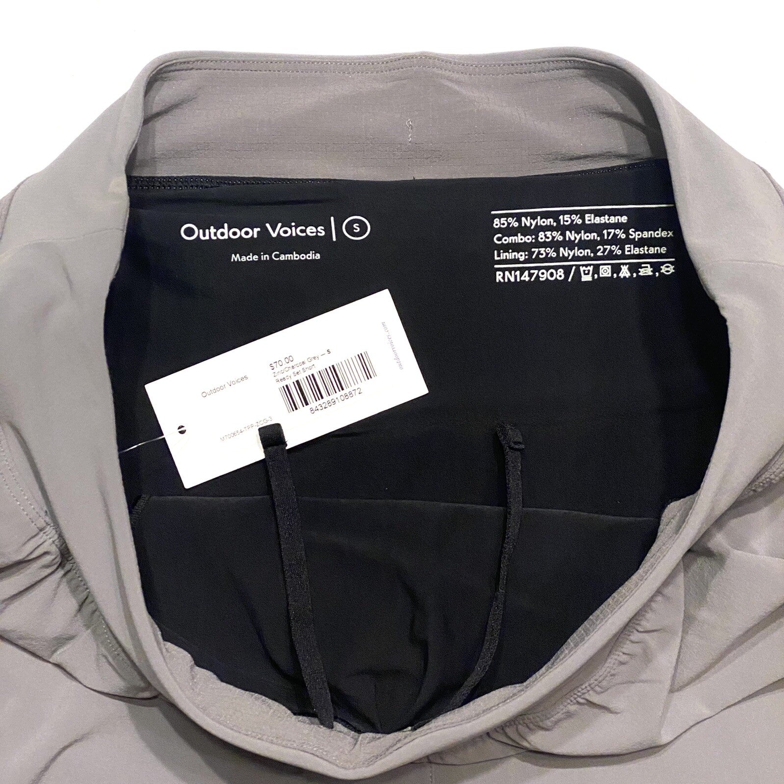 OUTDOOR VOICES Mens Ready Set LightSpeed Running Shorts Gray (MSRP $70)