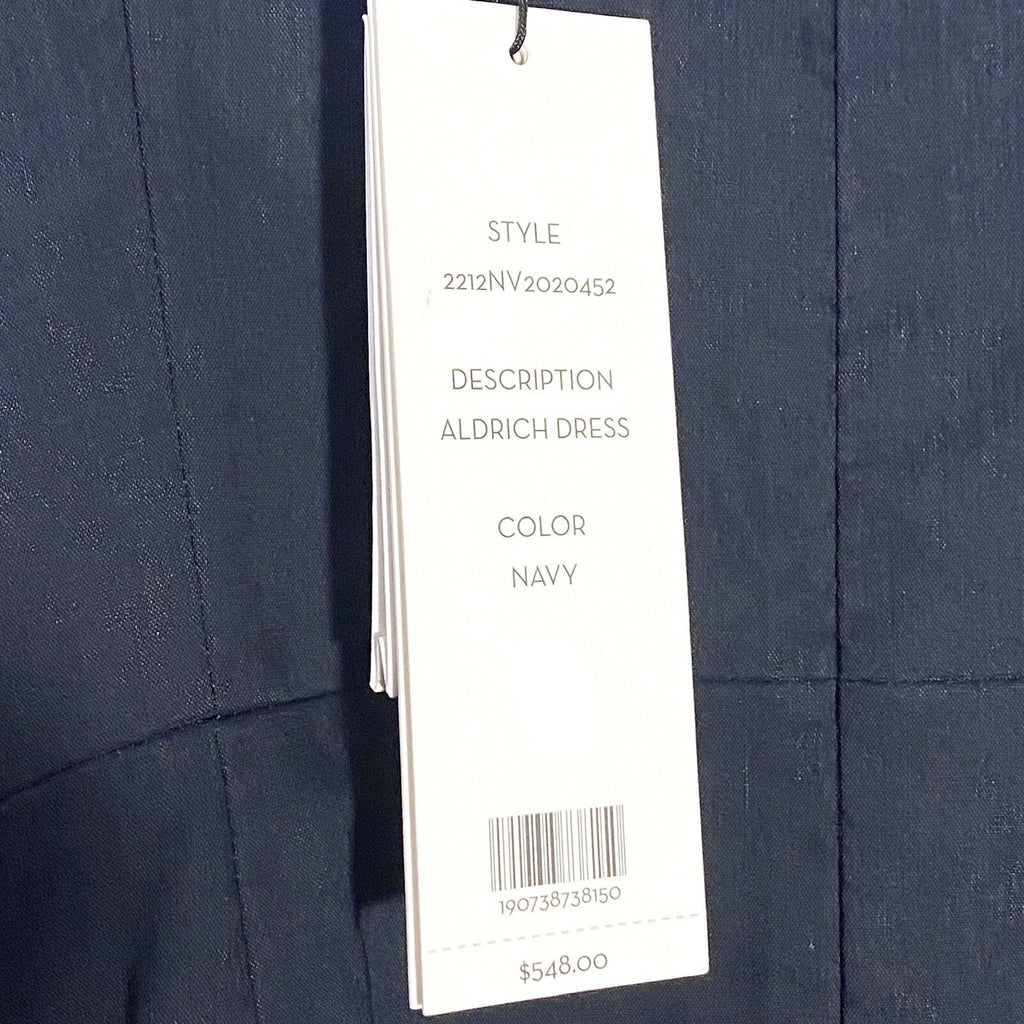 VERONICA BEARD Aldrich Button Linen Sleeveless Mini Dress Navy Blue (MSRP $548)