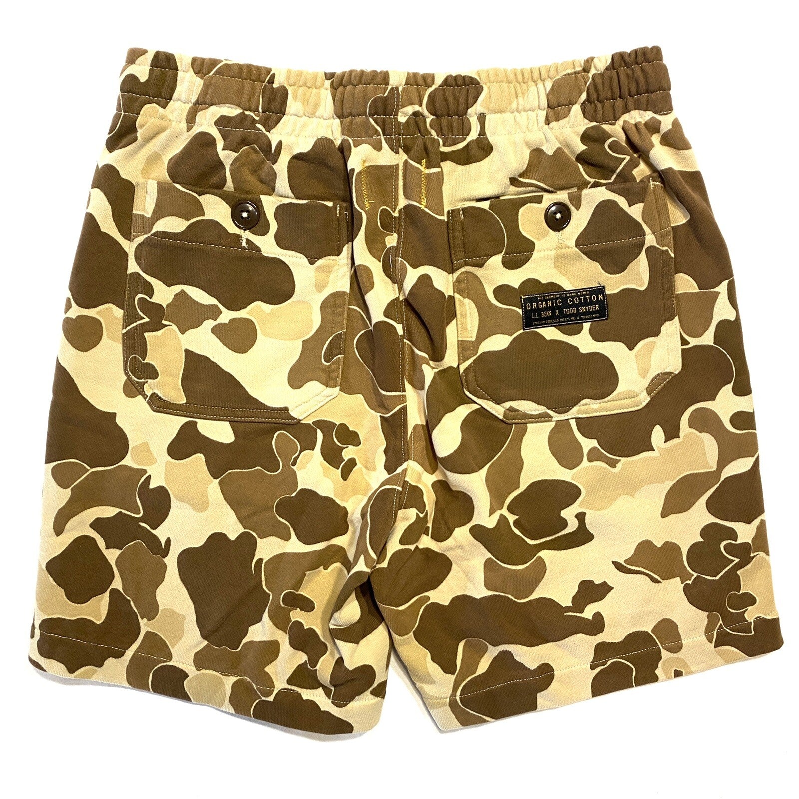 LL BEAN x TODD SNYDER Mens Camo Cotton Terrycloth Sweat Shorts Brown (MSRP $119)
