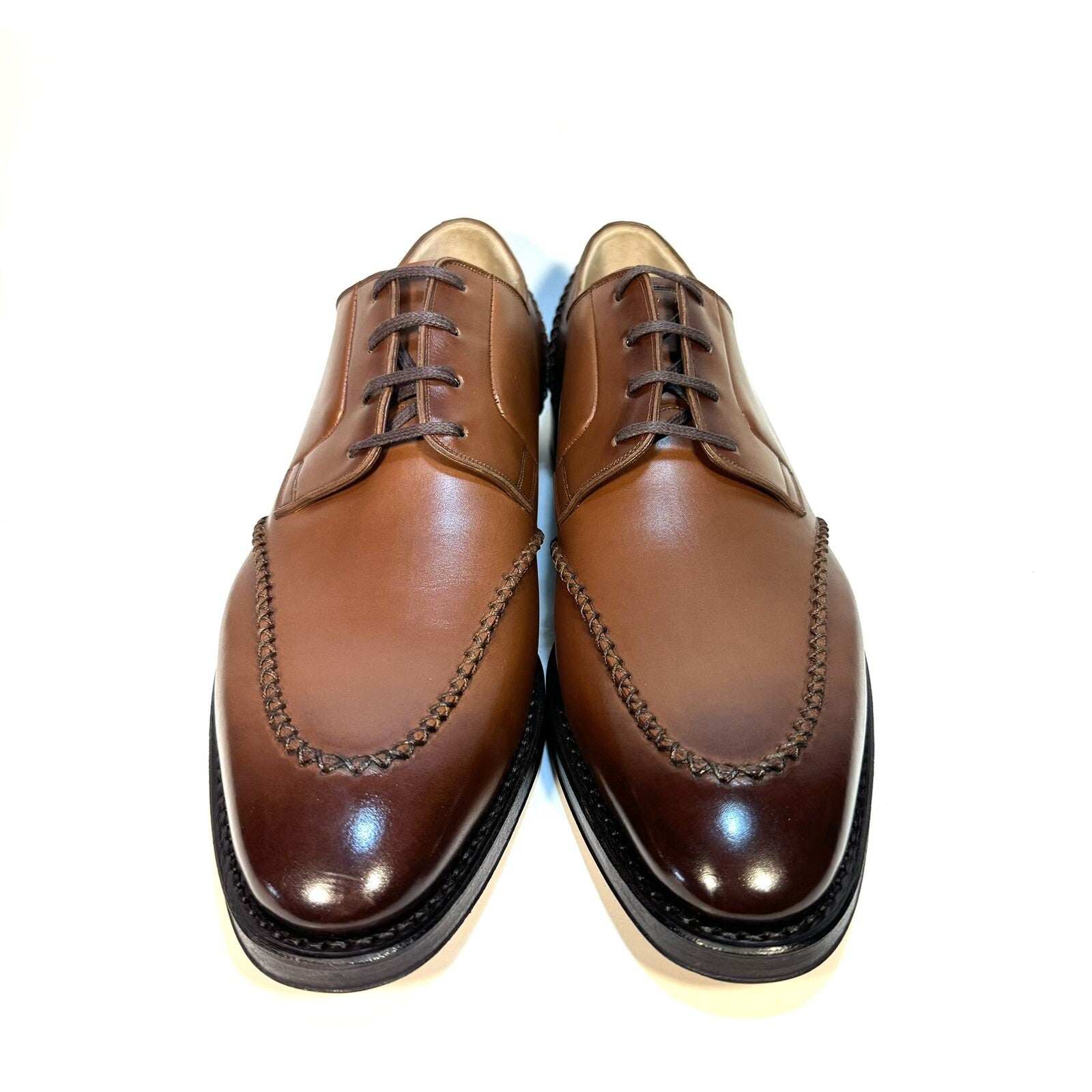 BALLY Scribe Scaron Goodyear Leather Lace Up Dress Loafers Brown (MSRP $1,250)