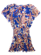 GILNER FARRAR Zoe Jungle Garden Floral Print Short Dress Blue (MSRP $295)