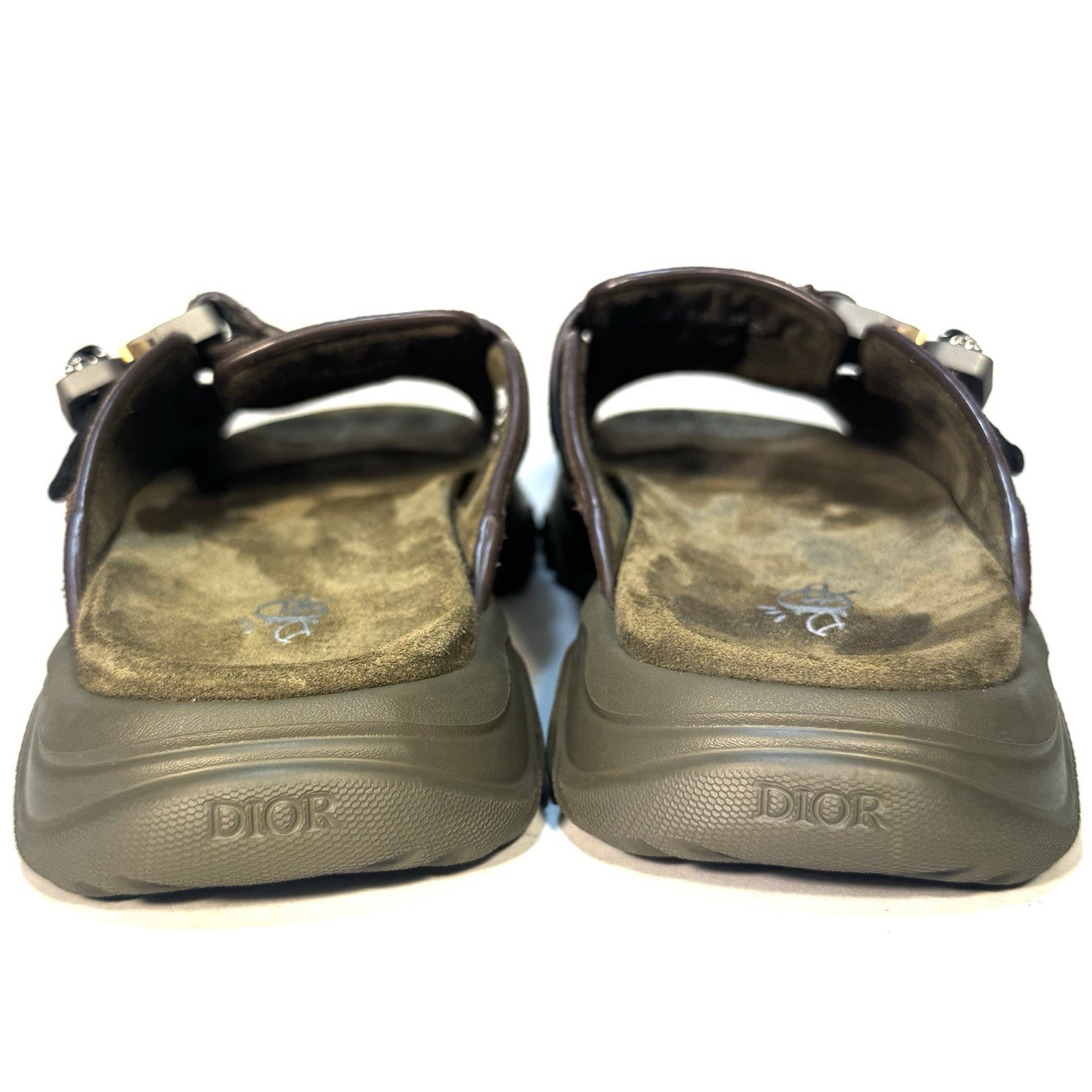 DIOR x Travis Scott Mens Cactus Jack H-Town Suede Sandals Brown (MSRP $1,150)