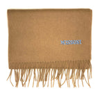 MISSONI Mens Womens Wool Fringe Scarf Blue Logo Navy Gray Beige