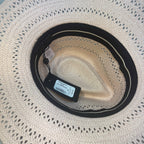 RAG & BONE Womens Elle Perforated Straw Fedora Hat Blush Pink (MSRP $225)