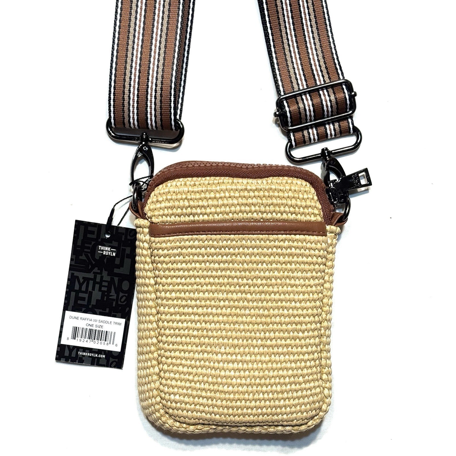THINK ROYLN Busy Signal Raffia Woven Shoulder Bag Beige (MSRP $98)