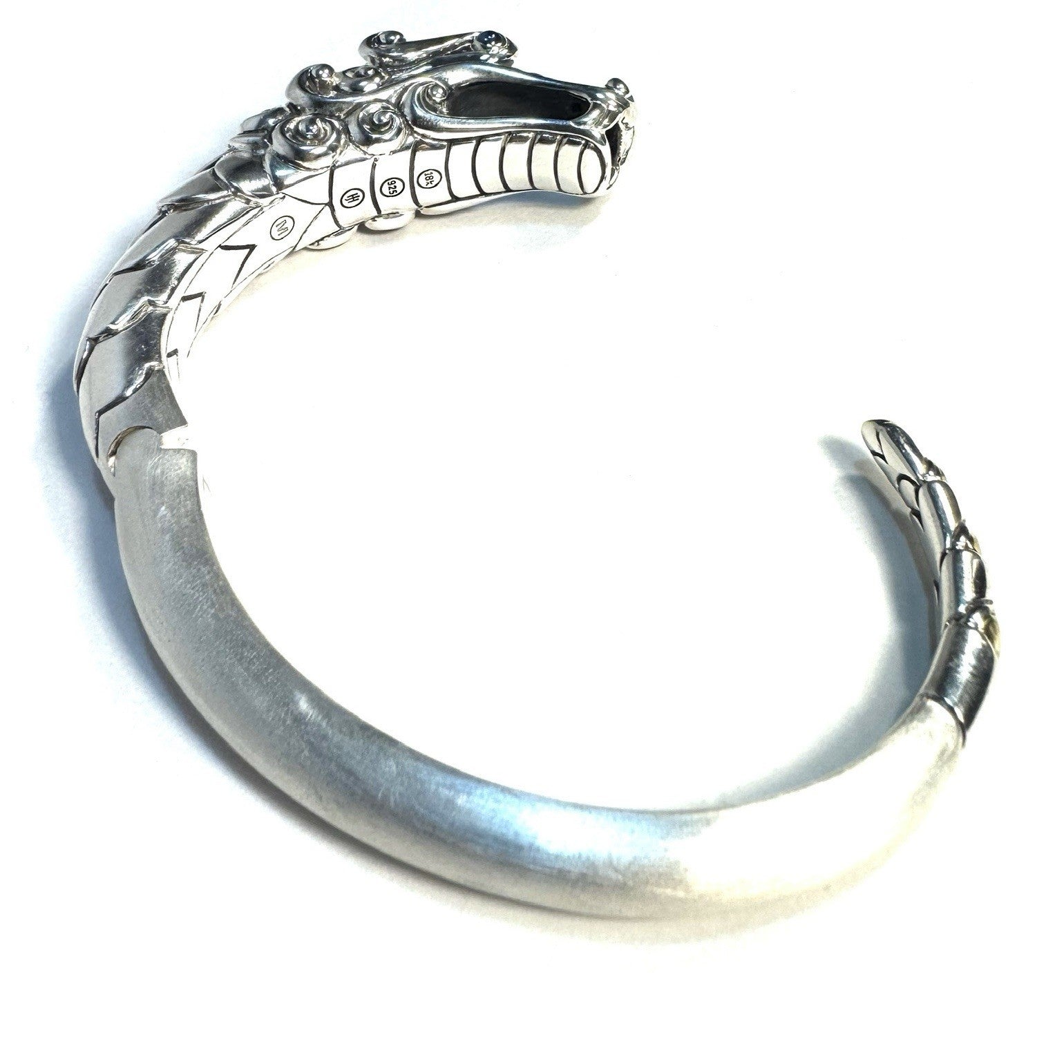 JOHN HARDY Womens 18k Gold .925 Silver Naga Dragon Cuff Bracelet M (MSRP $2,495)