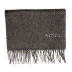 MISSONI Mens Womens Wool Fringe Scarf Neutral Logo Black Gray Red