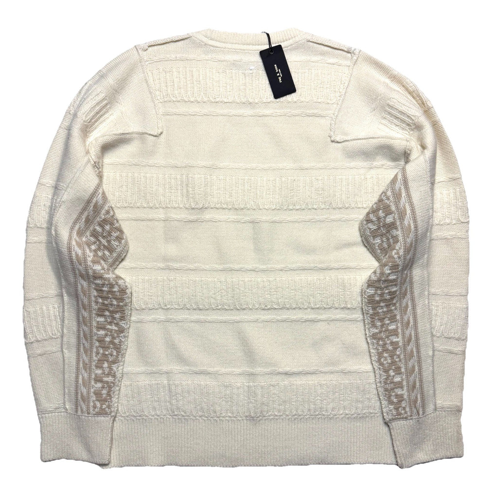RAG & BONE Mens Colton Wool Crewneck Sweater Ivory White XL (MSRP $398)