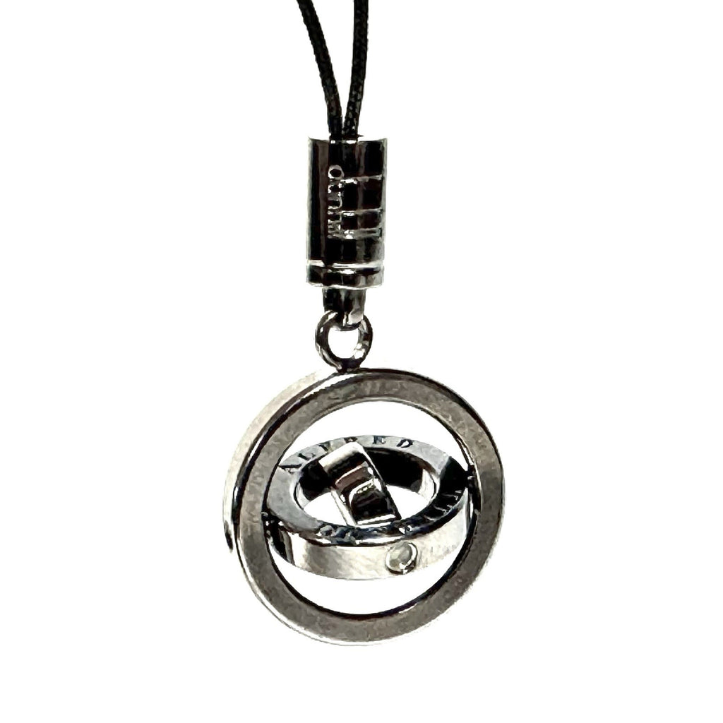 DUNHILL Gyroscope Black Lacquered Mini Keychain Charm Silver (MSRP $95)