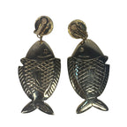 REBECCA DE RAVENEL Caspia Fish Electroplated Gold Clip Back Earrings (MSRP $275)