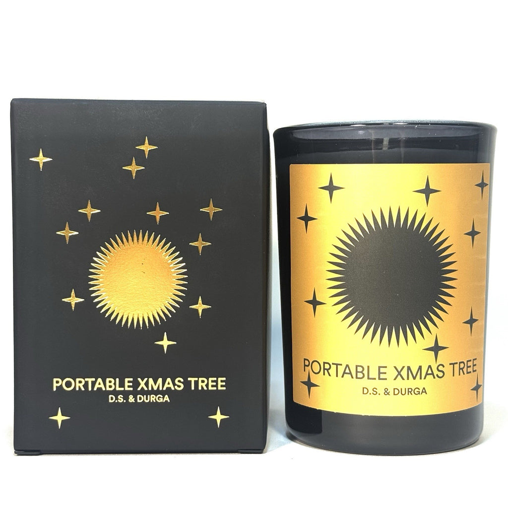 DS & DURGA Portable Xmas Tree Holiday Pine Scented Perfumed Candle Black 7oz