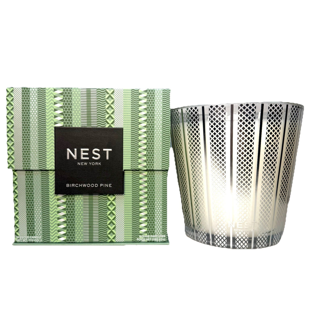 NEST Birchwood Pine Scented Grand Candle Silver 77.2 oz (MSRP $330)