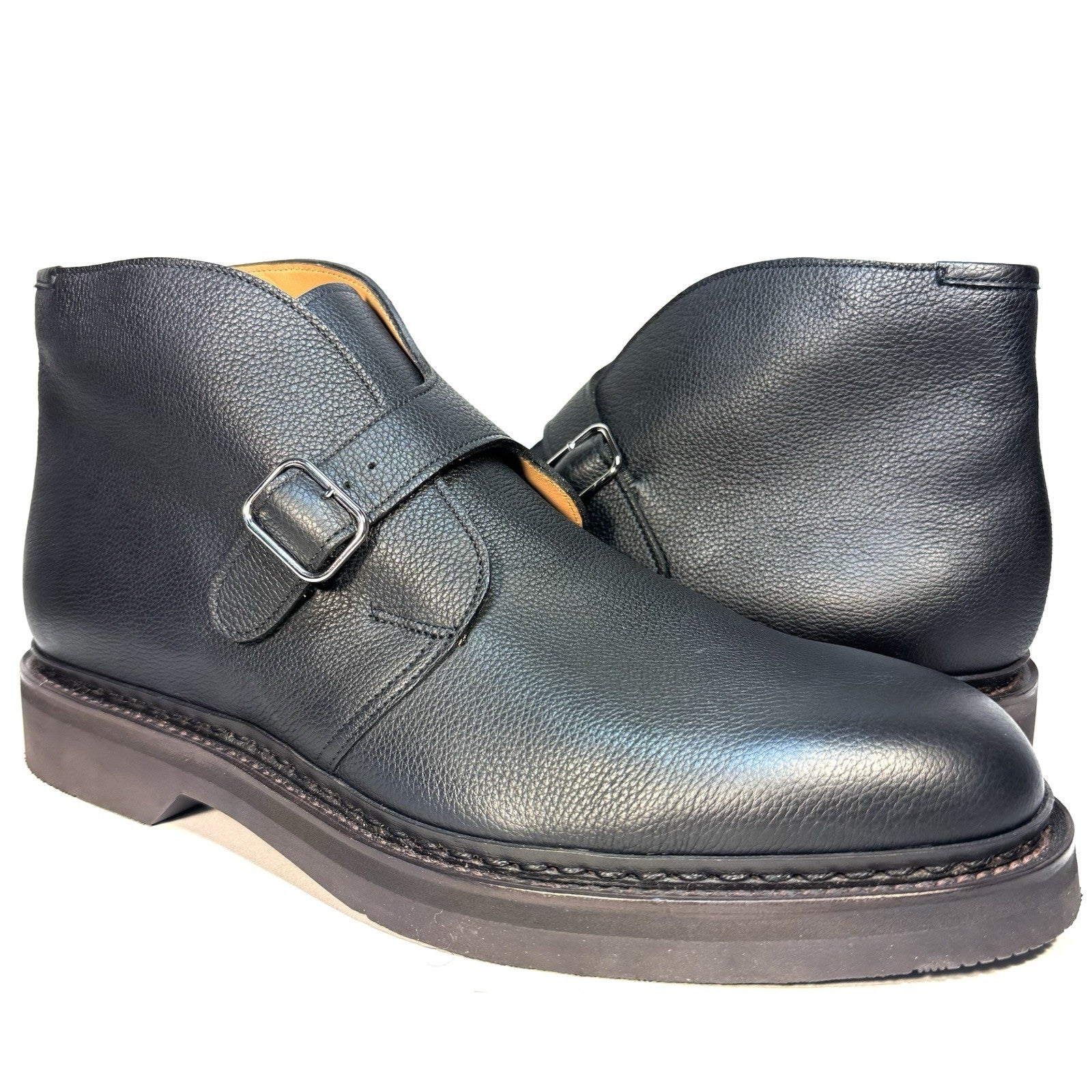 JOHN LOBB Mens Shoreditch Soft Grain Leather Chukka Boots Black 10 (MSRP $2,010)
