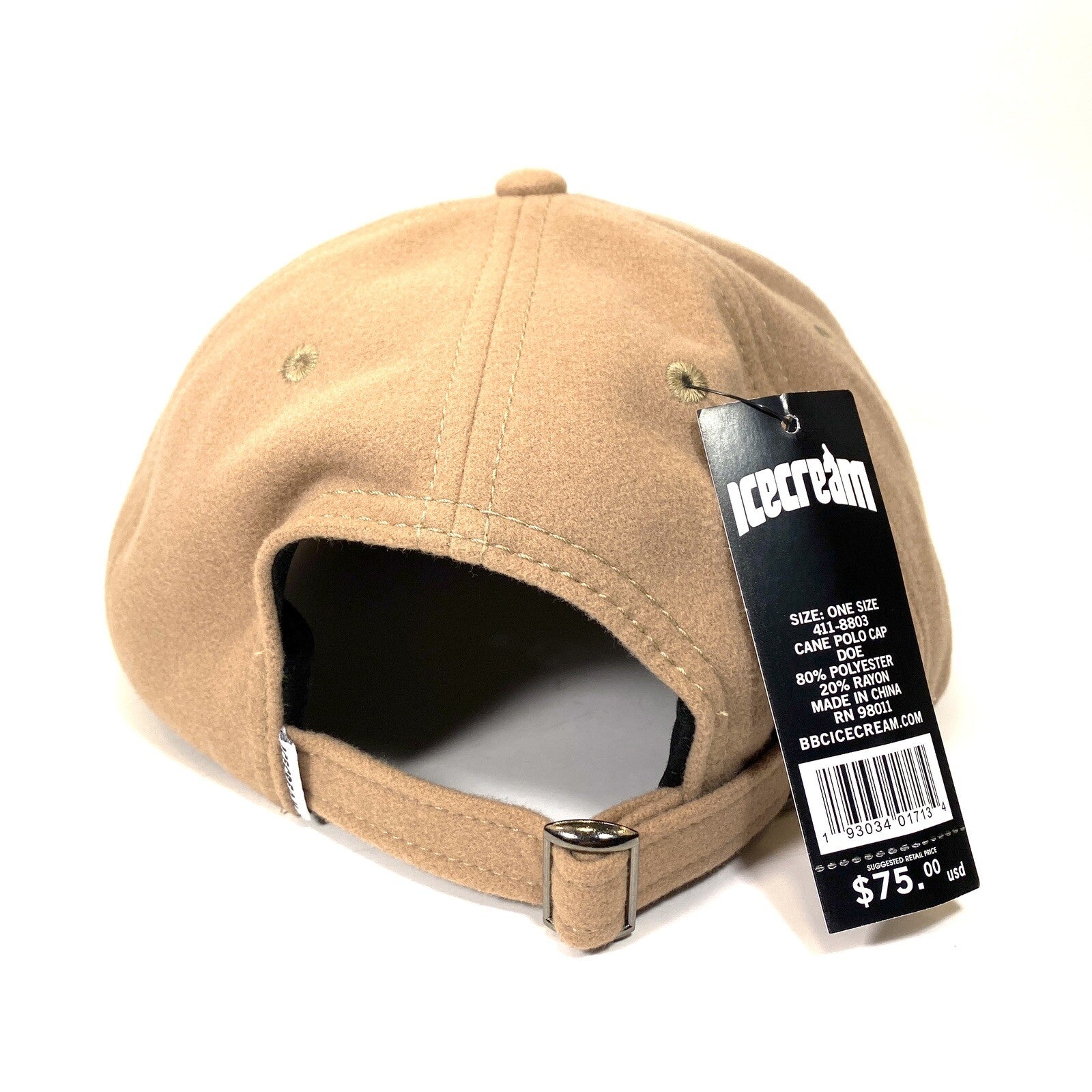 ICE CREAM Billionaire Boys Club Cane Polo Logo Felt Hat Doe Beige (MSRP $75)