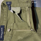 VERONICA BEARD Dylan Paint Splatter Patch Denim Jeans Green (MSRP $328)