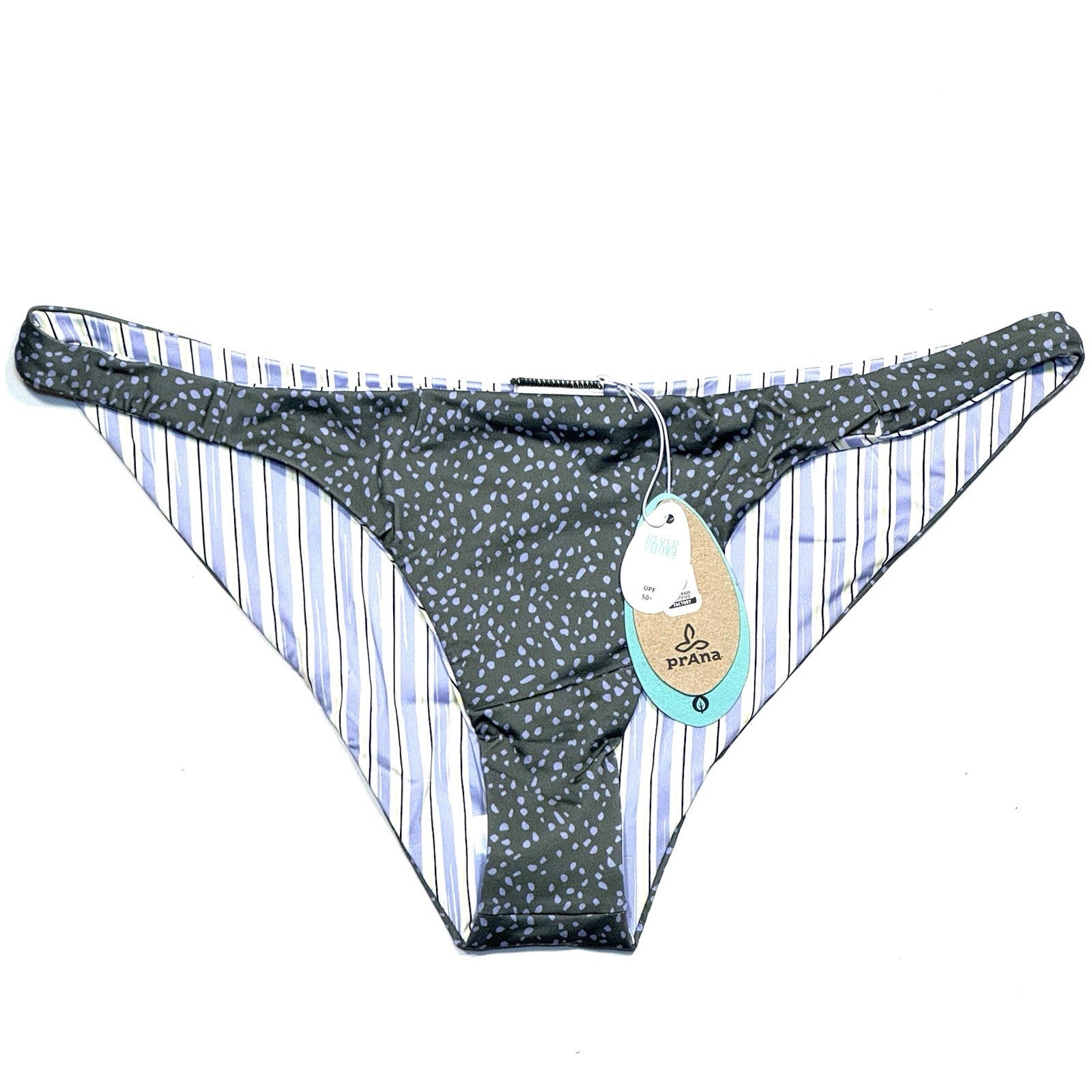 PRANA Womens Elina Reversible Swim Bikini Bottom Army Spots Green (MSRP $55)