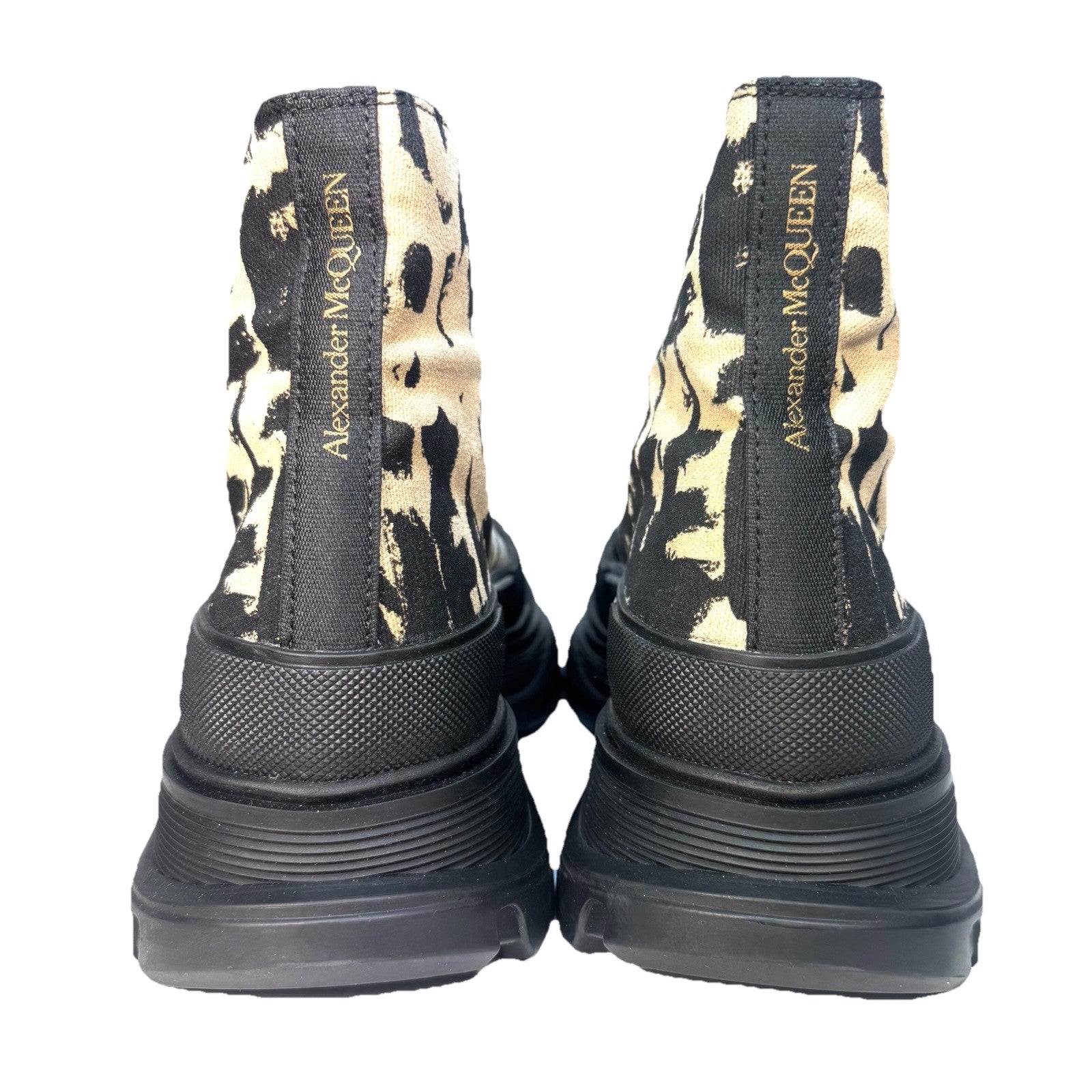 ALEXANDER MCQUEEN Mens Tread Slick Logo Hightop Sneaker Boots Black (MSRP $890)