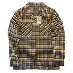 TODD SNYDER Mens Multi Gingham Flannel Two Pocket Camp Shirt Brown (MSRP $228)