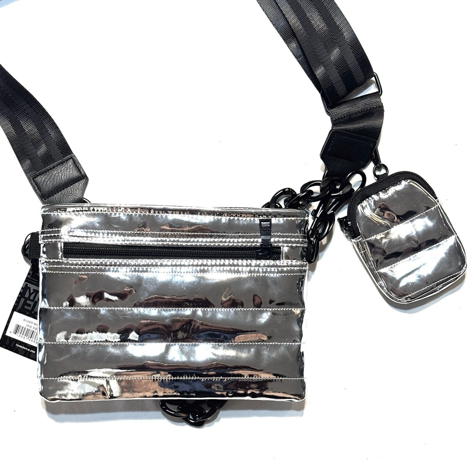 THINK ROYLN Downtown Crossbody Bag Mirror Silver (MSRP $148)