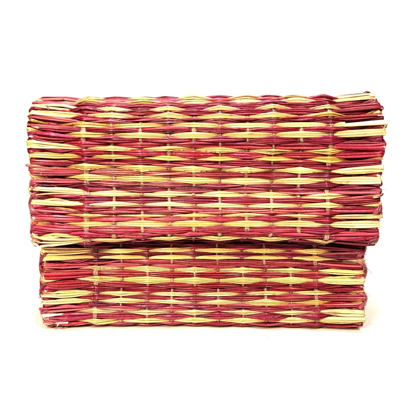 VERONICA BEARD x Dans La Main Feira Woven Straw Clutch Bag Red (MSRP $250)