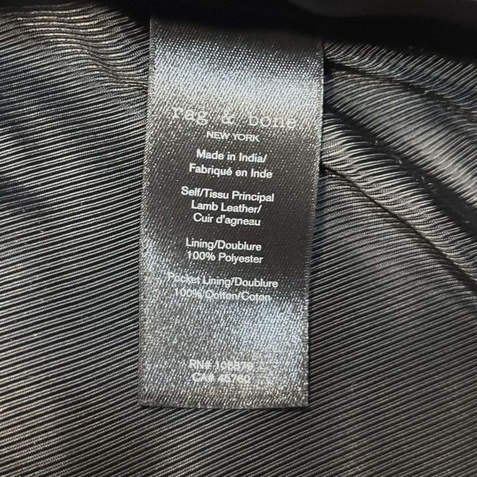 RAG & BONE Mens Archie Lamb Leather Zip Bomber Jacket Black XXL (MSRP $995)