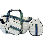 THINK ROYLN Ace Of The Court Pickleball Tennis Tote Bag Patent White (MSRP $228)