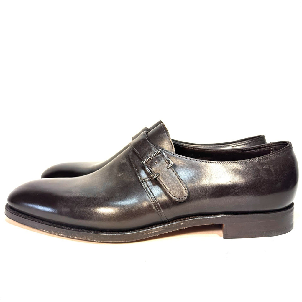 JOHN LOBB Mens Kenton Calf Leather Buckle Shoes Dark Brown 10.5 (MSRP $1,900)