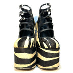 MARC JACOBS The Kiki Ankle Platform Boots Zebra Pony Hair Black (MSRP $550)