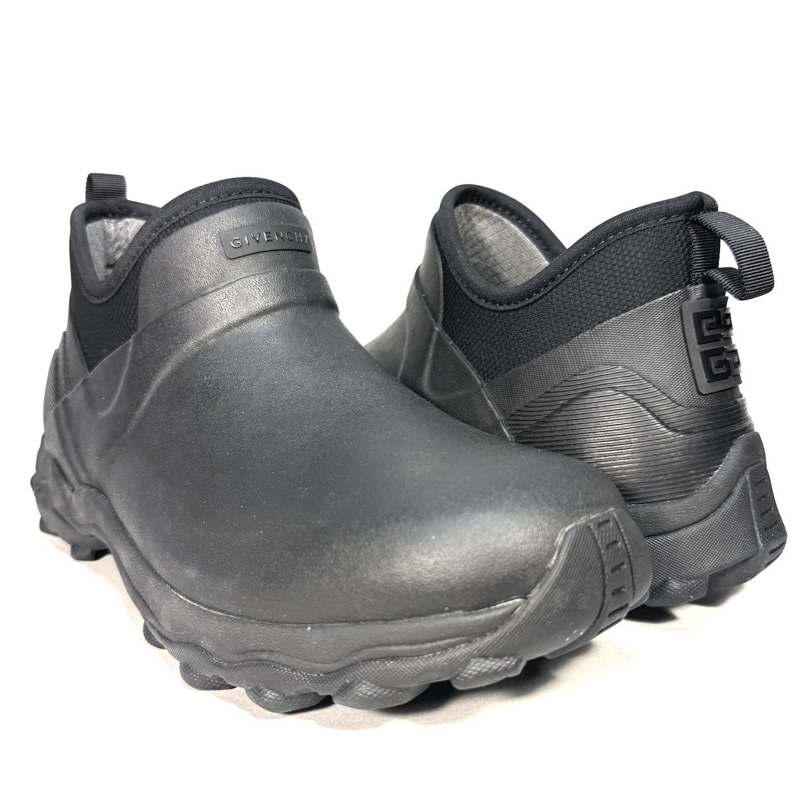 GIVENCHY Mens Low Rubber Ankle 4G Logo Rain Boots Black 42 (MSRP $550)