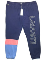 LACOSTE Mens Big and Tall Logo Cotton Color Block Sweatpants Blue 4XL -MSRP $110
