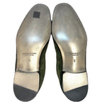 MANOLO BLAHNIK Mens Truro Suede Slip On Loafers Dark Khaki Green 9 (MSRP $995)