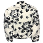 PARKE Womens Fleece Floral Pullover Jacket Ivory White (MSRP $165)