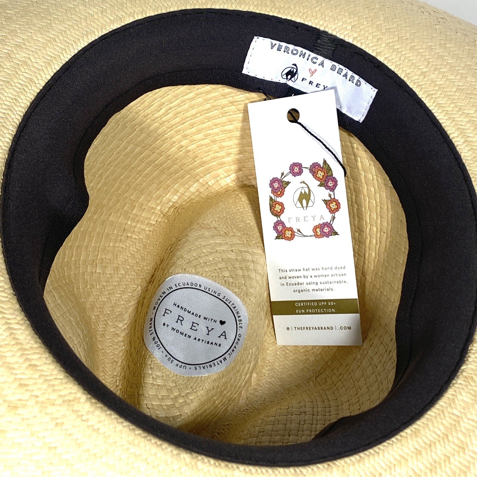 VERONICA BEARD x FREYA Womens Packable Natural Straw Paisley Hat (MSRP $255)