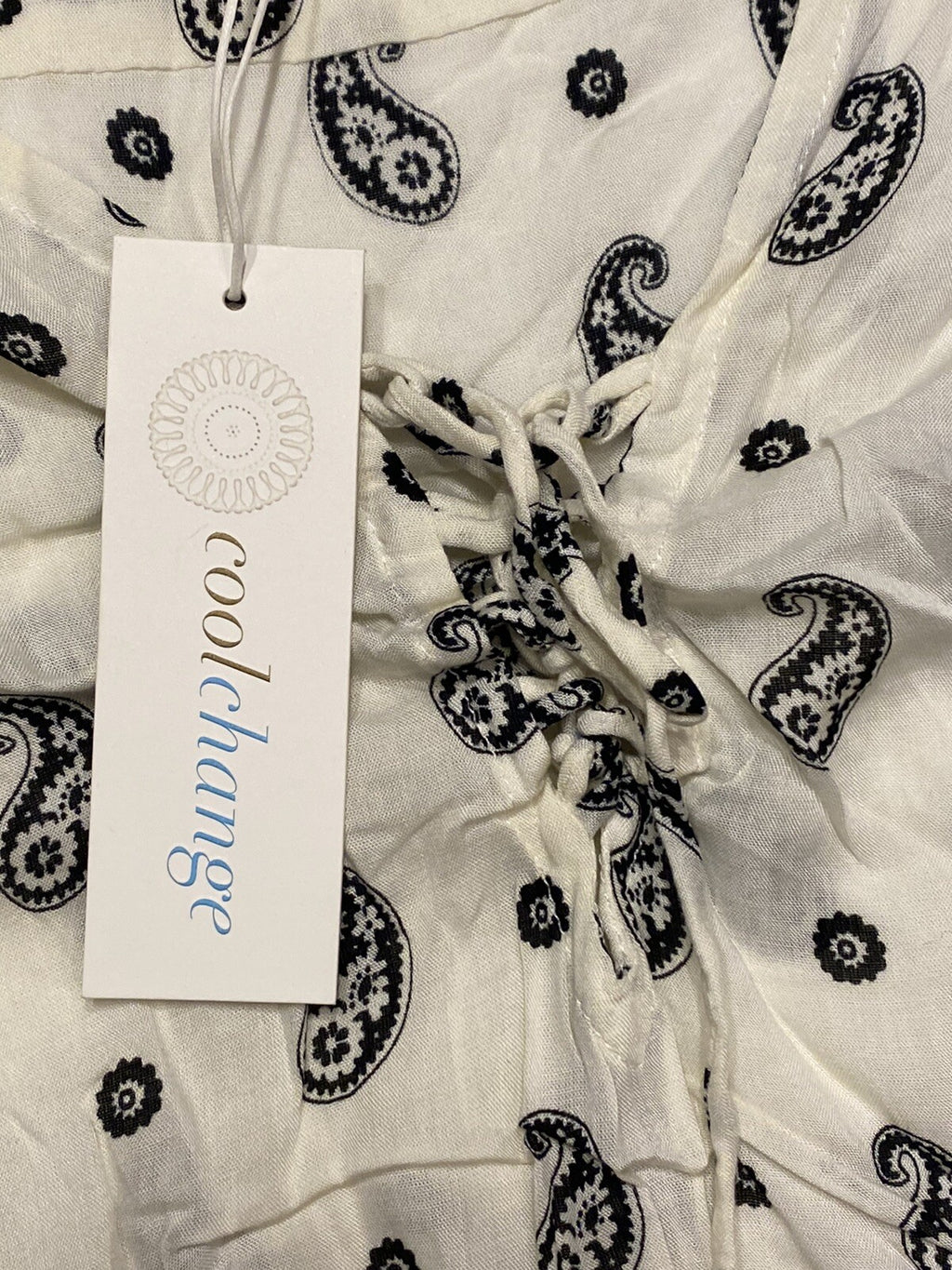 COOL CHANGE Womens Chloe Floral Paisley Rayon Tunic Dress White L