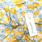 COOL CHANGE Womens Floral Paisley Cropped Rayon Tie Top Cover Up Yellow