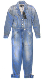 VERONICA BEARD Womens Oaklyn Denim Jumpsuit Sedna Light Blue (MSRP $498)