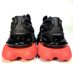 BALMAIN Mens Unicorn Neoprene Leather Low Top Sneakers Red Black (MSRP $1,295)