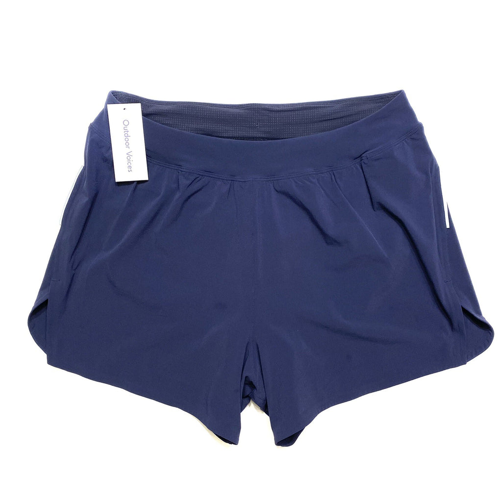 OUTDOOR VOICES Mens Ready Set LightSpeed Running Shorts Navy Blue (MSRP $70)