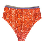 DIANE VON FURSTENBERG DVF Odette Bikini Swim Bottom Python Red (MSRP $148)