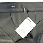 THEORY Womens HW Zip Polish Stretch Scuba Pants Deep Green 16 (MSRP $295)