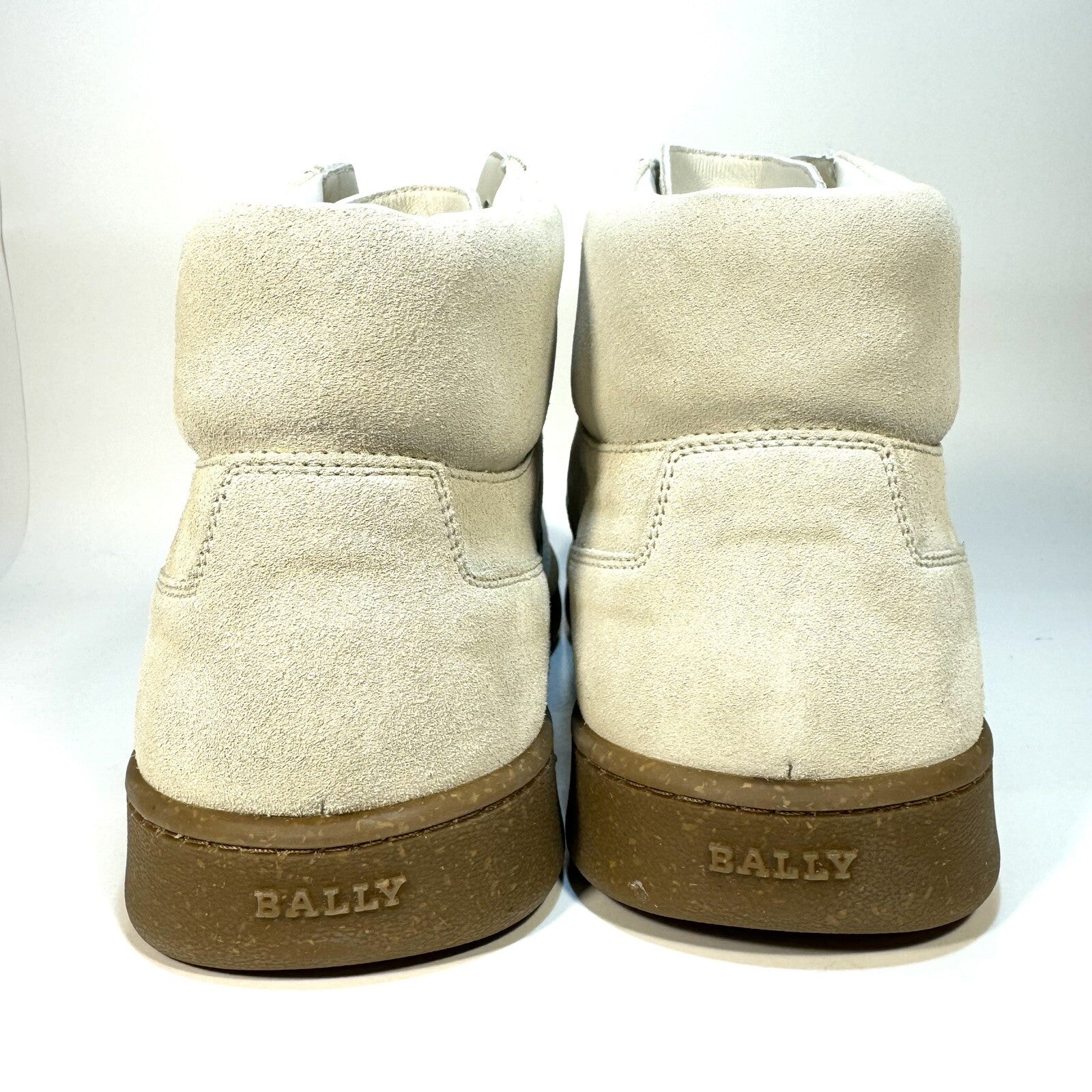 BALLY Mens Wiggles Suede Leather Mid Top Sneakers Dusty White 14 (MSRP $770)