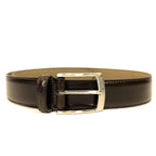 HUGO BOSS Mens Esily Handmade in Italy Leather Buckle Belt Brown