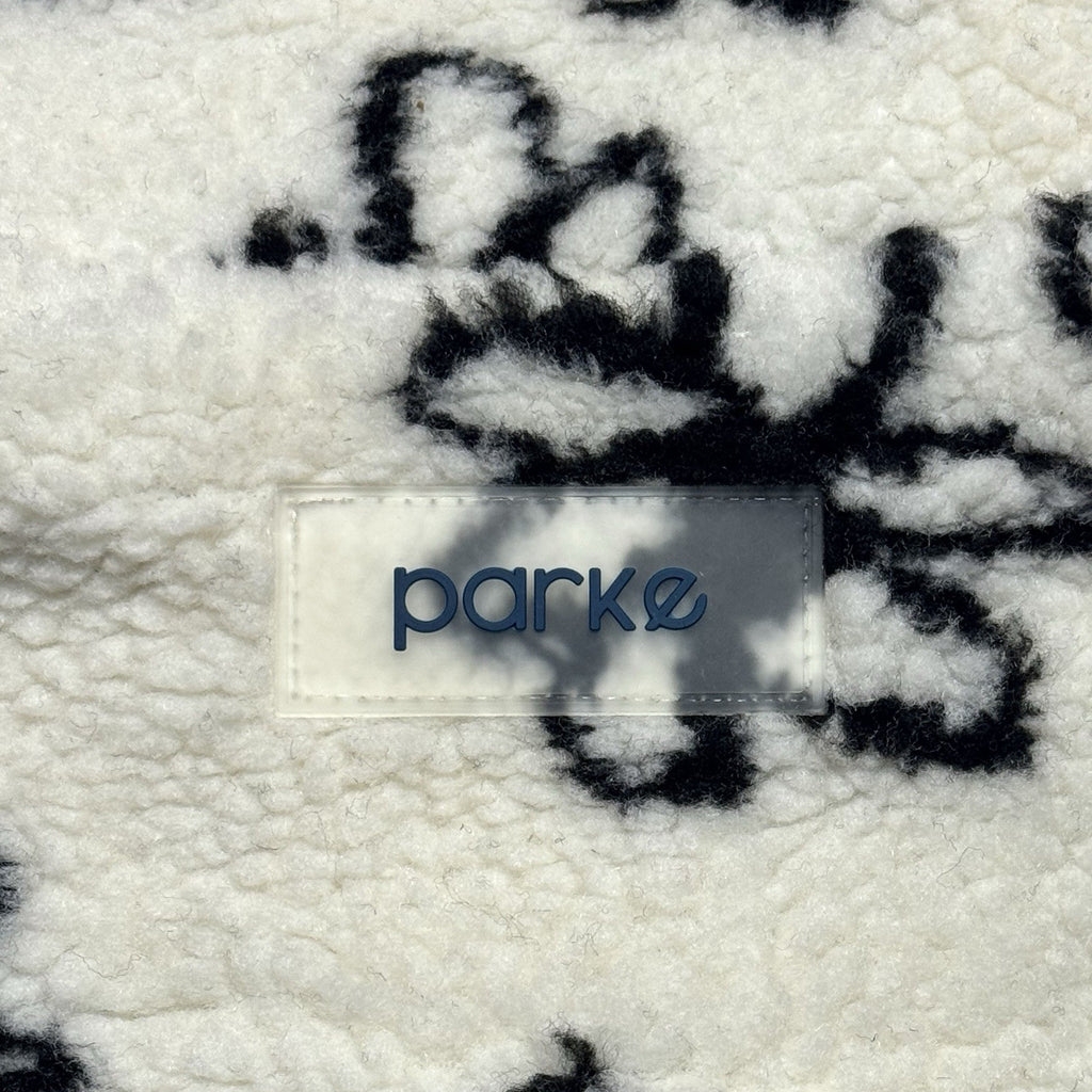 PARKE Womens Fleece Floral Pullover Jacket Ivory White (MSRP $165)