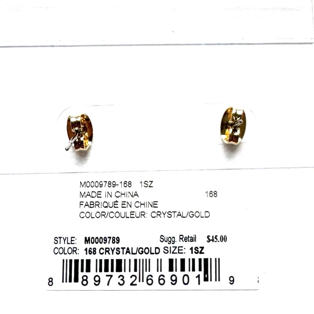 MARC JACOBS Womens Disc Jeweled Engraved Stud Earrings Gold (MSRP $45)